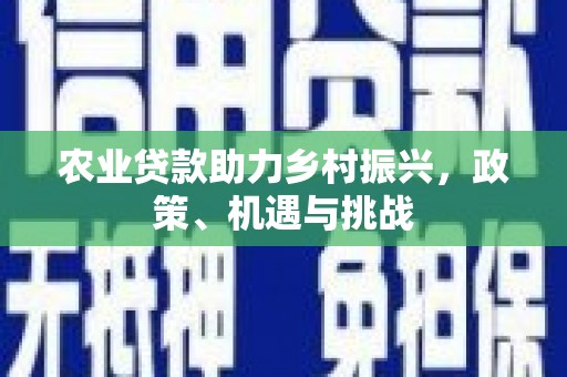 越秀农业贷款助力乡村振兴，政策、机遇与挑战