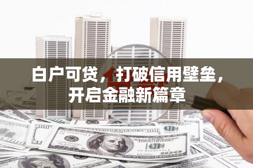 越秀白户可贷，打破信用壁垒，开启金融新篇章