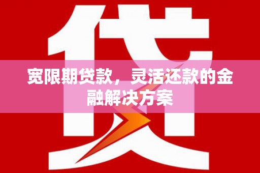 越秀宽限期贷款，灵活还款的金融解决方案